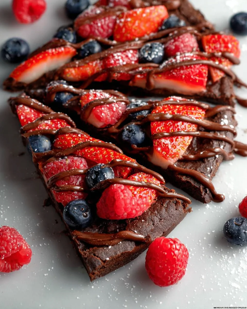 Nutella Brownie Fruit Pizza