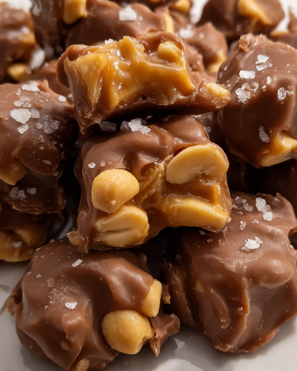 Salted Peanut Caramel Clusters
