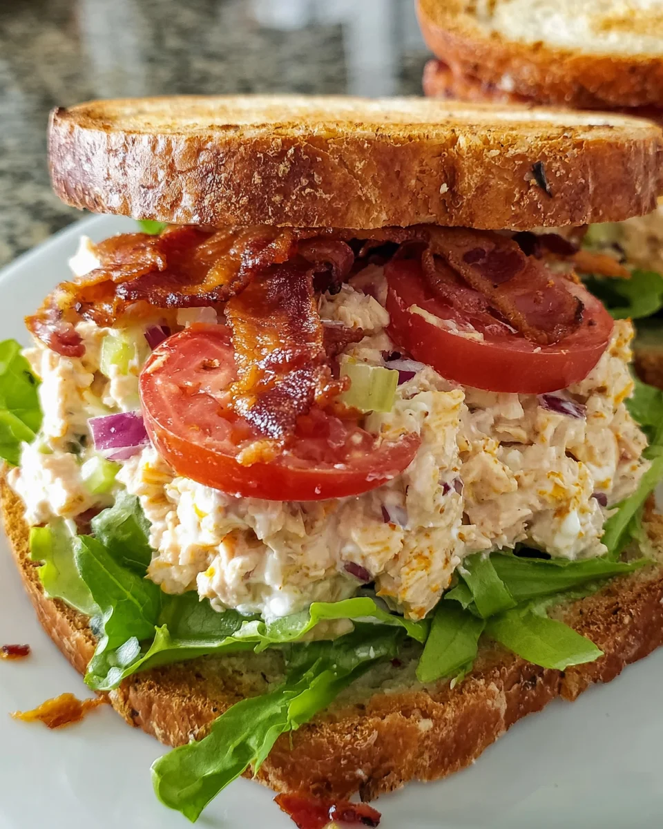 Tuna Salad BLT Sandwich on Toasted Sourdough