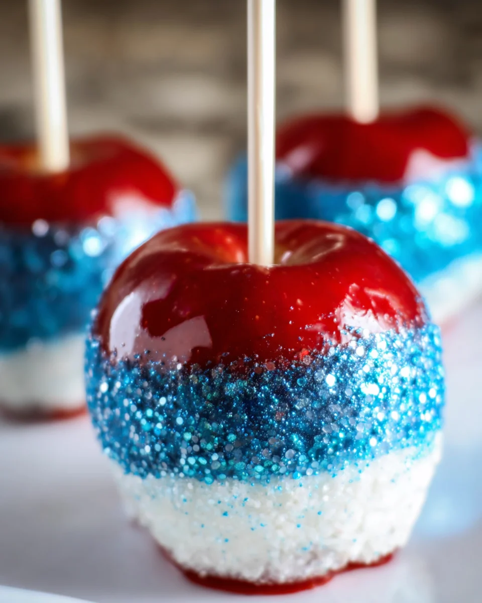 4th of July Red White & Blue Candied Patriotic Sparkle Apples