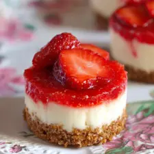 Mini Strawberry Pretzel Salad Cheesecake